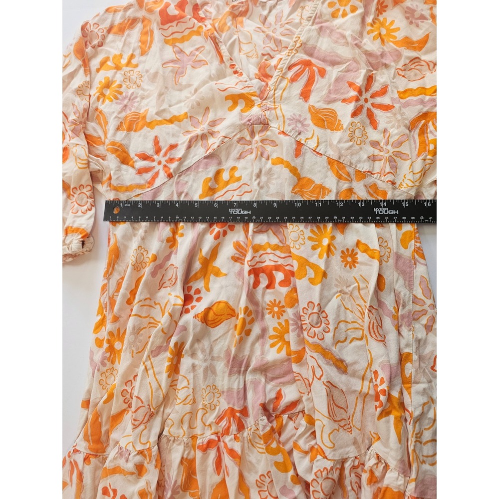 Label of Love Mini Dress Women S Orange Boho Coastal Shell Starfish - Picture 4 of 6